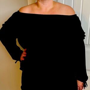 Michael Kors Black Off the Shoulder Women's Top